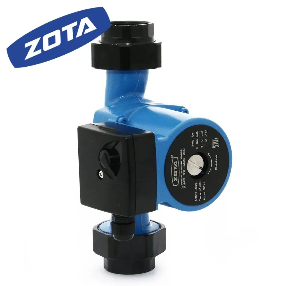 ZOTA Ring 32/60 S 180, циркуляционный насос для отопления, чугун, с гайками, 1х230 В, 3 скорости