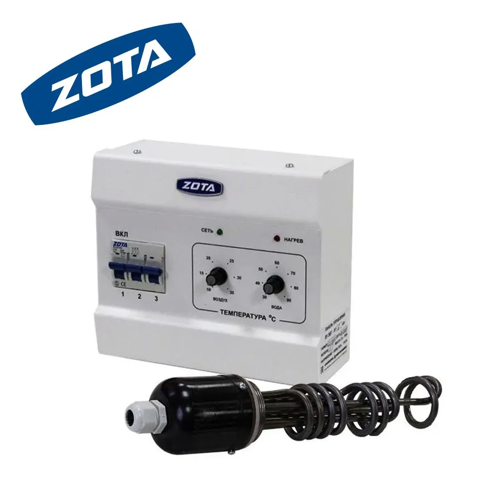 ZOTA Комплект подключения ТЭНБ-9 кВт (2") к котлам тв.топливным